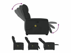 Discount Sillón de relax | Sillón reclinable de masaje elevable tela SHL3021 Negro