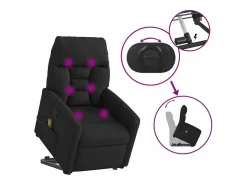 Discount Sillón de relax | Sillón reclinable de masaje elevable tela SHL3021 Negro