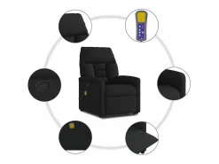 Discount Sillón de relax | Sillón reclinable de masaje elevable tela SHL3021 Negro