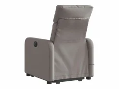 New Sillón de relax | Sillón reclinable de masaje elevable tela gris taupé SHL4808 Topo