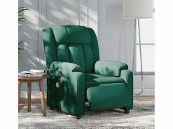 Sillón de relax | Sillón reclinable de masaje eléctrico tela verde oscuro SHL9320