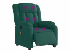 Sillón de relax | Sillón reclinable de masaje eléctrico tela verde oscuro SHL9320
