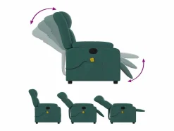 Sillón de relax | Sillón reclinable de masaje eléctrico tela verde oscuro SHL9320