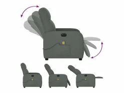 Sillón de relax | Sillón reclinable de masaje eléctrico tela gris oscuro SHL2308
