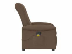Sillón de relax | Sillón reclinable con masaje de tela marrón SHL7188