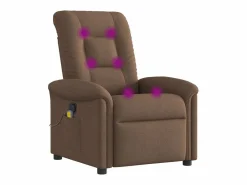 Sillón de relax | Sillón reclinable con masaje de tela marrón SHL7188