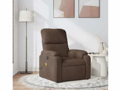 Discount Sillón de relax | Sillón reclinable de masaje tela de microfibra marrón SHL6901 Marru00f3n