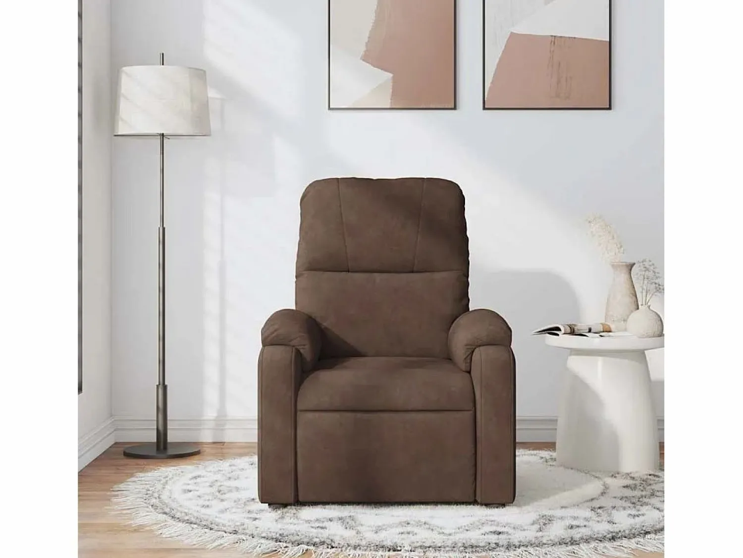 Discount Sillón de relax | Sillón reclinable de masaje tela de microfibra marrón SHL6901 Marru00f3n