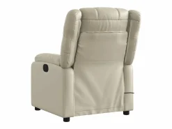 Discount Sillón de relax | Sillón reclinable de masaje cuero sintético SHL3380 Crema