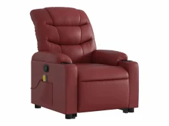 Clearance Sillón de relax | Sillón reclinable de masaje de pie cuero artificial tinto SHL4155 Rojo