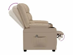 Sale Sillón de relax | Sillón reclinable eléctrico de cuero sintético color capuchino SHL5594 Marru00f3n