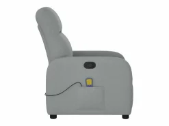 New Sillón de relax | Sillón reclinable de masaje de tela claro SHL2629 Gris