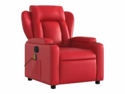 Sillón de salón | Silla | Sillón de masaje reclinable eléctrico de cuero artificial SHL5237 Rojo