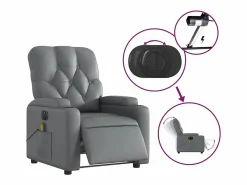 Clearance Sillón de salón | Silla | Sillón de masaje reclinable eléctrico cuero sintético SHL2796 Gris