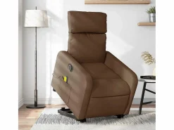 Sillón de salón | Silla | Sillón de masaje eléctrico reclinable elevable tela marrón SHL7849