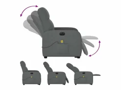 Best Sillón de salón | Silla | Sillón de masaje eléctrico reclinable elevable tela gris oscuro SHL8828 Sillón De Masaje
