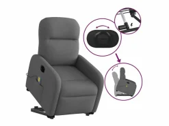 Best Sillón de salón | Silla | Sillón de masaje eléctrico reclinable elevable tela gris oscuro SHL8828 Sillón De Masaje