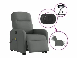 Best Sillón de salón | Silla | Sillón de masaje eléctrico reclinable elevable tela gris oscuro SHL8828 Sillón De Masaje