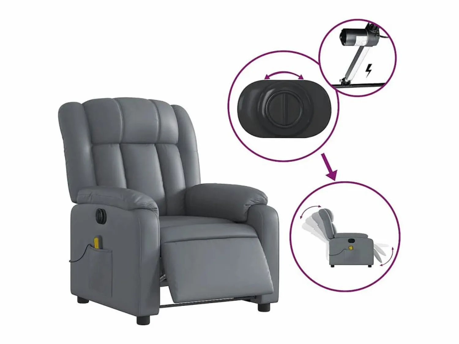 Outlet Sillón de salón | Silla | Sillón de masaje reclinable eléctrico cuero sintético SHL7935 Sillón De Masaje