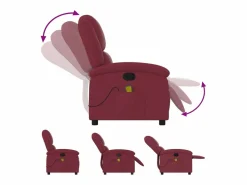 Best Sillón de salón | Silla | Sillón de masaje reclinable de tela color vino tinto SHL7235 Rojo