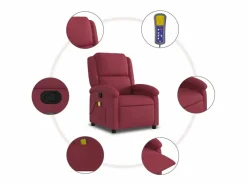 Best Sillón de salón | Silla | Sillón de masaje reclinable de tela color vino tinto SHL7235 Rojo