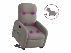 Outlet Sillón de salón | Silla | Sillón de masaje eléctrico reclinable elevable tela taupé SHL7158 Sillón De Masaje