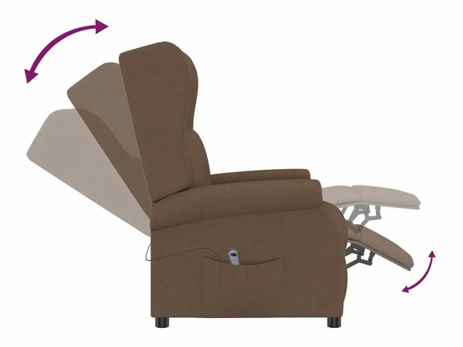 Online Sillón de salón | Silla | Sillón orejero reclinable eléctrico tela marrón SHL5999 Marru00f3n