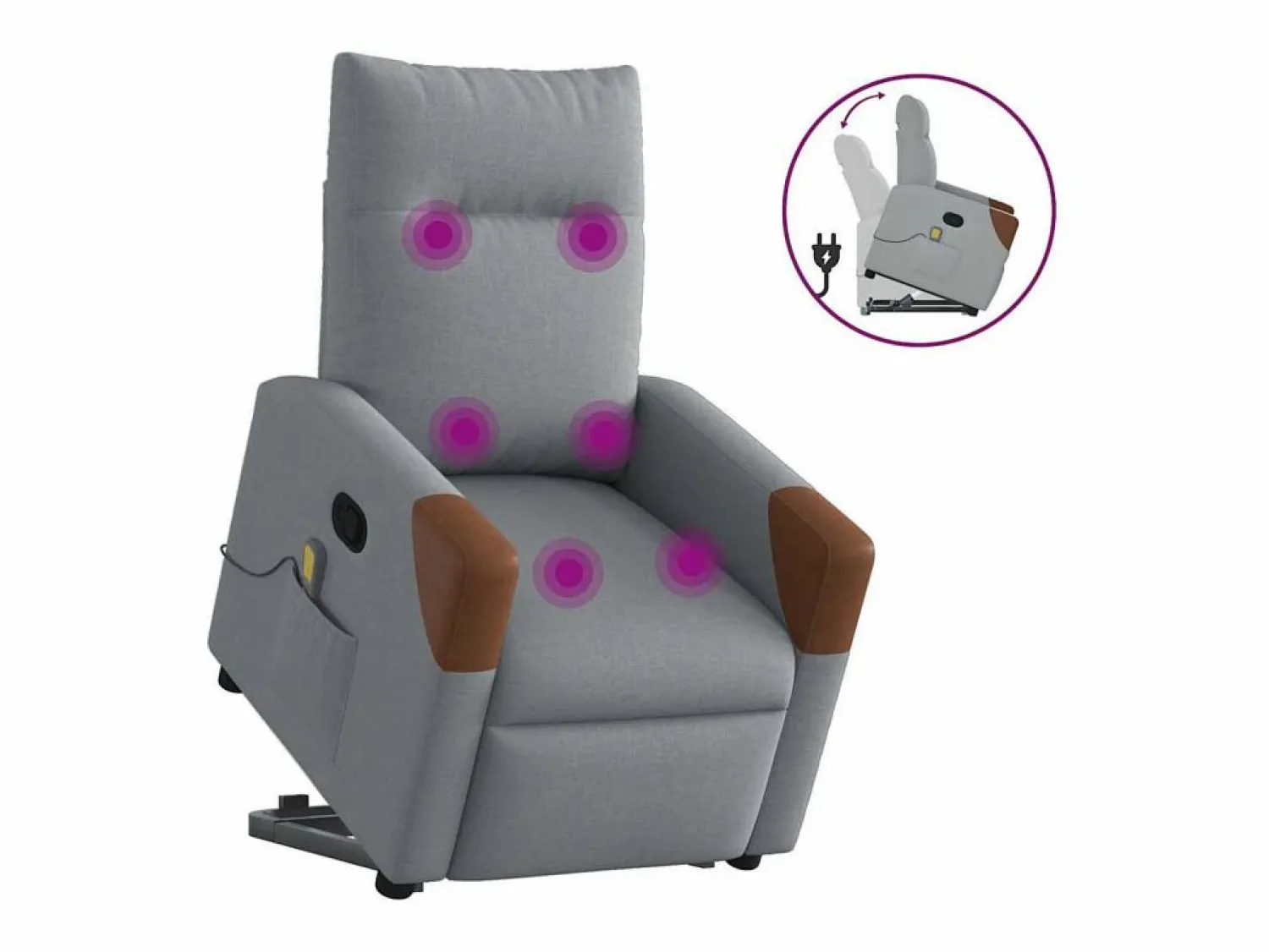 Clearance Sillón de salón | Silla | Sillón de masaje reclinable de pie de tela claro SHL7393 Gris
