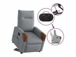 Clearance Sillón de salón | Silla | Sillón de masaje reclinable de pie de tela claro SHL7393 Gris