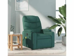Sillón de salón | Silla | Sillón de masaje reclinable de tela verde oscuro SHL4163