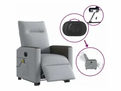 Sillón de salón | Silla | Sillón de masaje eléctrico reclinable elevable tela claro SHL5202