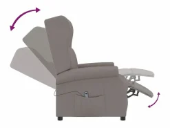 New Sillón de salón | Silla | Sillón orejero reclinable eléctrico tela taupe SHL5102 Sillón Relax
