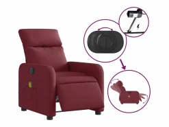 Outlet Sillón de salón | Silla | Sillón de masaje reclinable eléctrico tela tinto SHL4184 Rojo