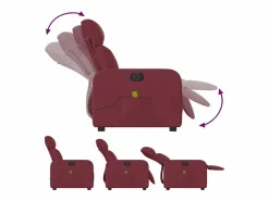 Outlet Sillón de salón | Silla | Sillón de masaje reclinable eléctrico tela tinto SHL4184 Rojo