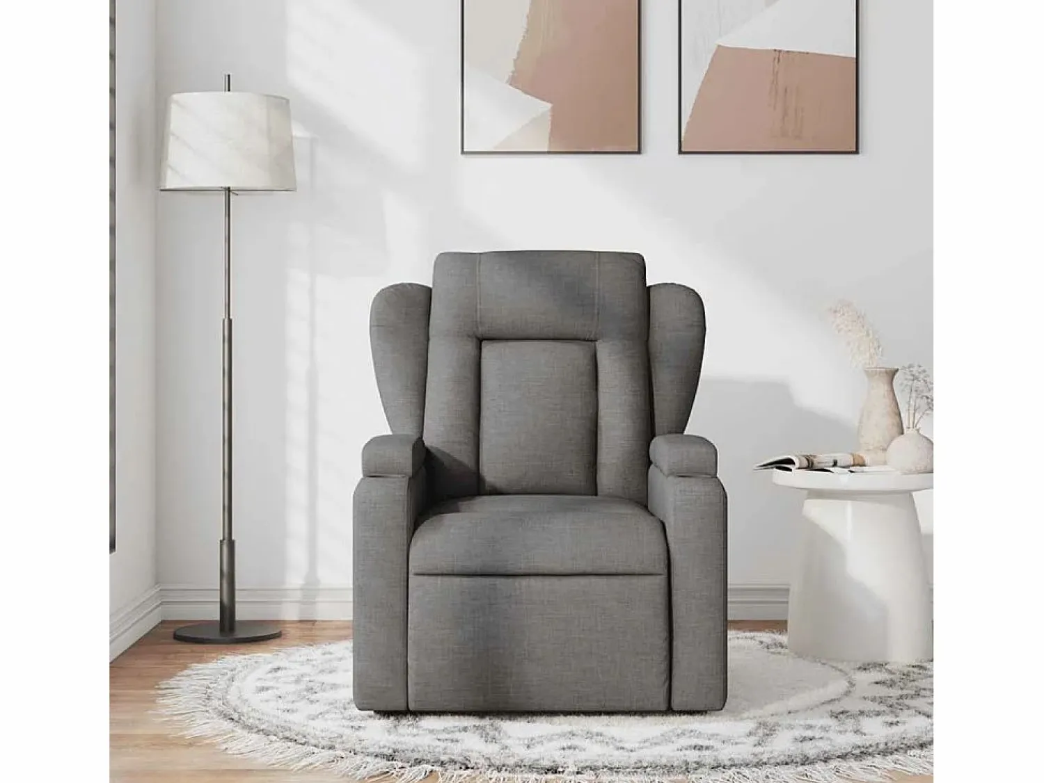 Sillón de salón | Silla | Sillón de masaje reclinable de tela gris oscuro SHL3764
