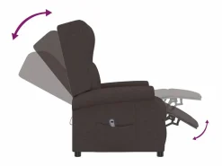 Sale Sillón de salón | Silla | Sillón orejero reclinable eléctrico de tela marrón oscuro SHL3871 Sillón Relax