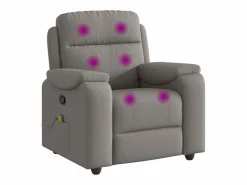 Sillón de salón | Silla | Sillón de masaje reclinable de tela gris taupé SHL3515 Topo