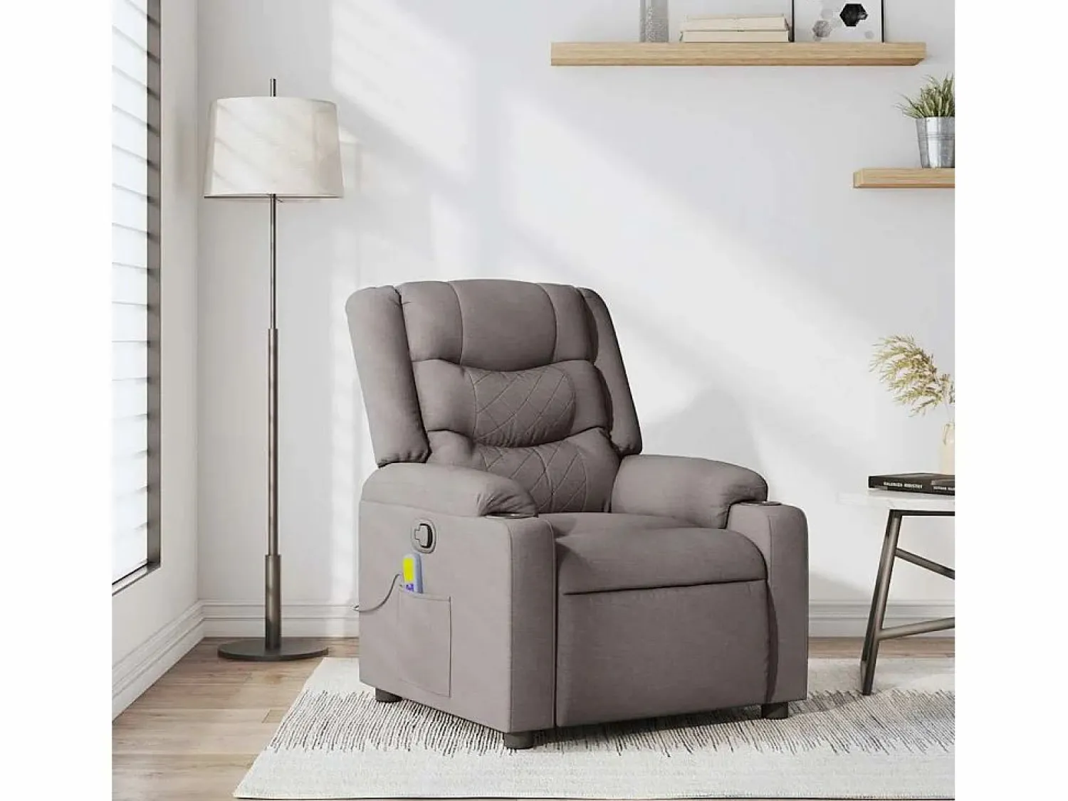 Sale Sillón de salón | Silla | Sillón de masaje reclinable de tela gris taupé SHL7972 Sillón De Masaje