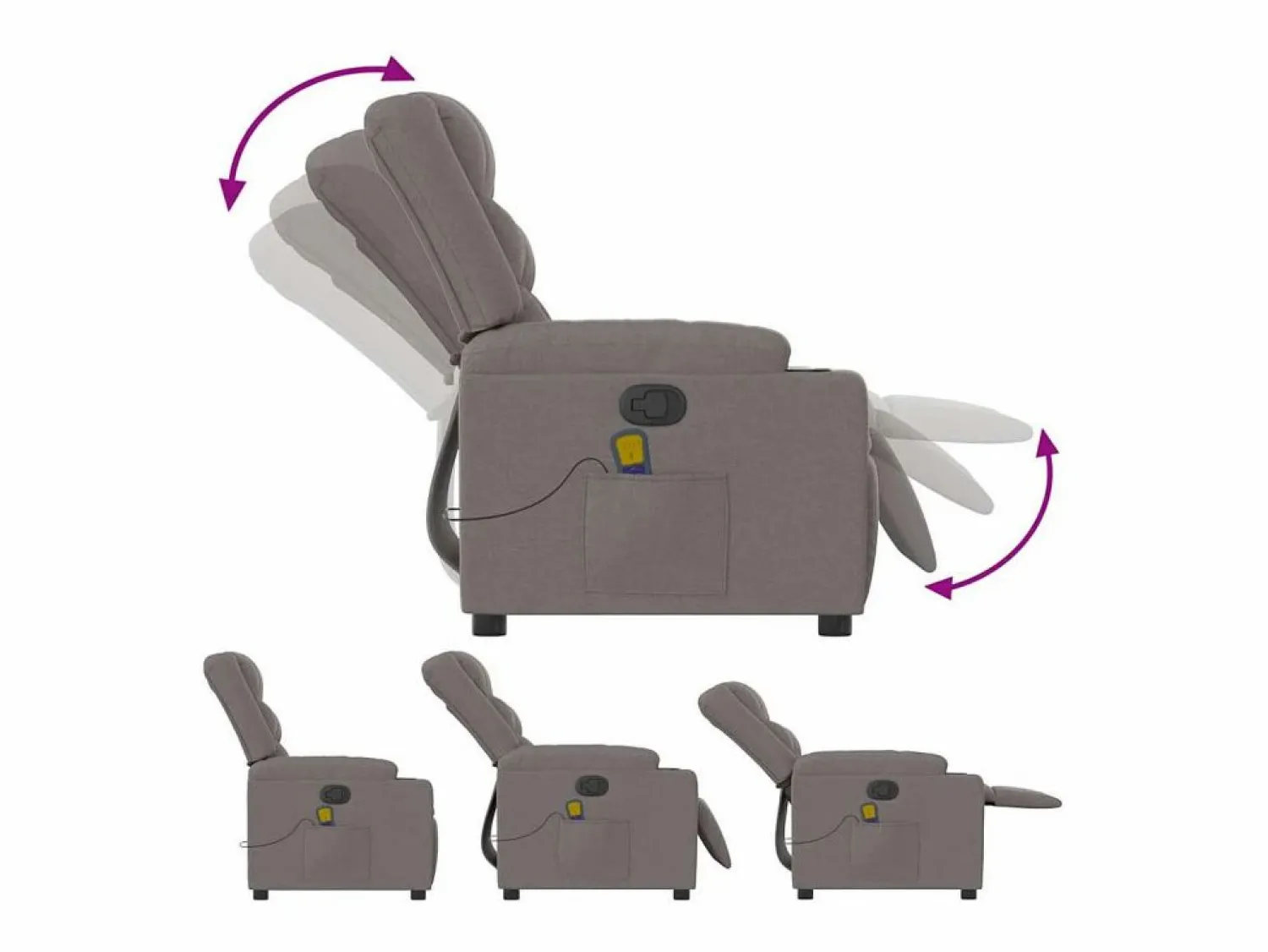 Sale Sillón de salón | Silla | Sillón de masaje reclinable de tela gris taupé SHL7972 Sillón De Masaje