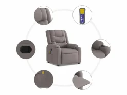 Sale Sillón de salón | Silla | Sillón de masaje reclinable de tela gris taupé SHL7972 Sillón De Masaje