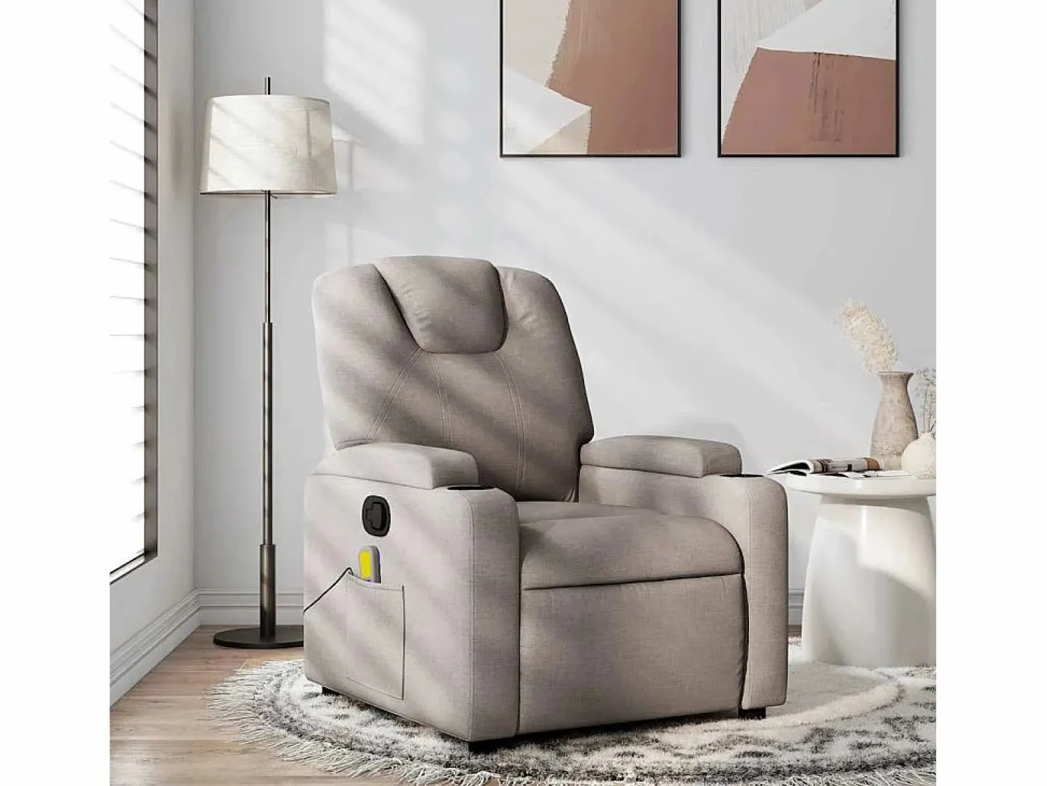 New Sillón de salón | Silla | Sillón de masaje reclinable de tela gris taupé SHL6800 Sillón De Masaje