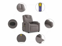 New Sillón de salón | Silla | Sillón de masaje reclinable de tela gris taupé SHL6800 Sillón De Masaje