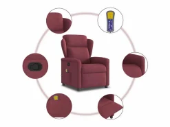 Sale Sillón de salón | Silla | Sillón de masaje reclinable de tela color vino tinto SHL9983 Rojo
