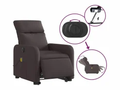 Online Sillón de salón | Silla | Sillón masaje eléctrico reclinable elevable tela marrón oscuro SHL8888 Sillón De Masaje