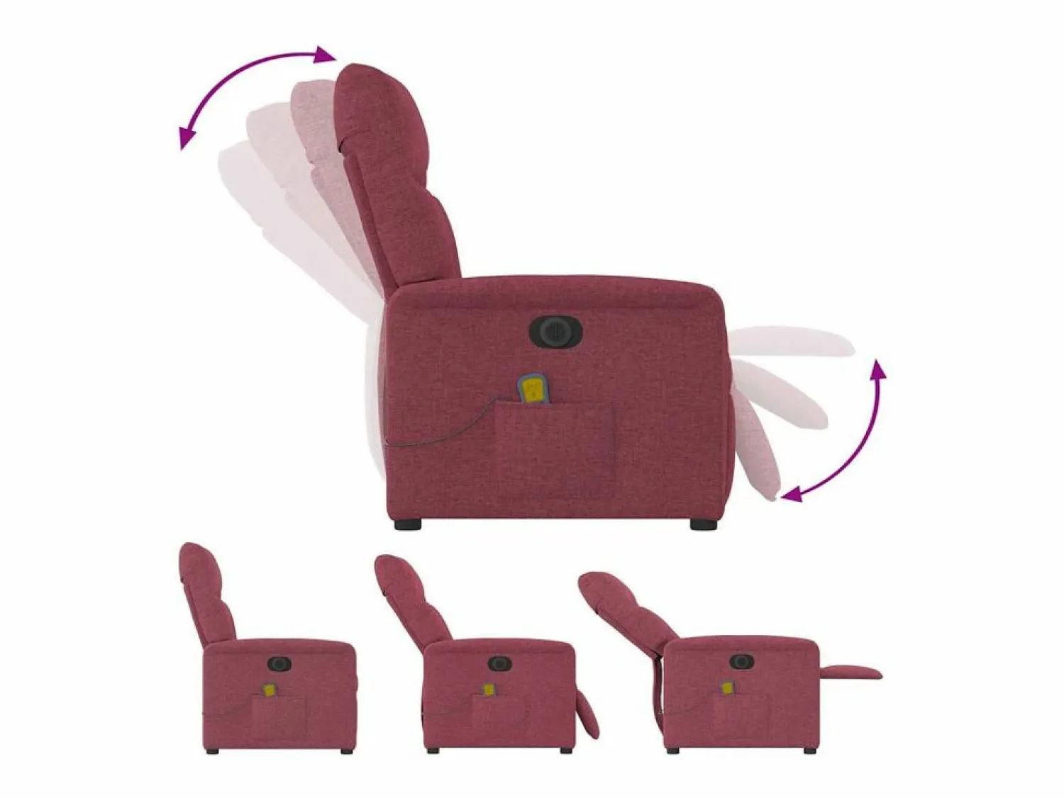 Sillón de salón | Silla | Sillón de masaje reclinable eléctrico tela tinto SHL7418 Sillón De Masaje