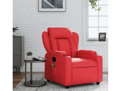 Sillón de salón | Silla | Sillón de masaje reclinable cuero sintético SHL5160 Rojo