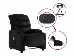 Outlet Sillón de salón | Silla | Sillón de masaje reclinable eléctrico cuero sintético SHL4849 Negro
