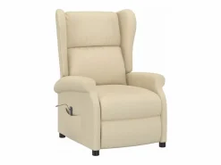 Discount Sillón de salón | Silla | Sillón orejero reclinable eléctrico tela blanco SHL7818 Crema