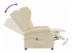 Discount Sillón de salón | Silla | Sillón orejero reclinable eléctrico tela blanco SHL7818 Crema