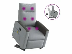 Sillón de salón | Silla | Sillón de masaje reclinable de pie de tela claro SHL4103